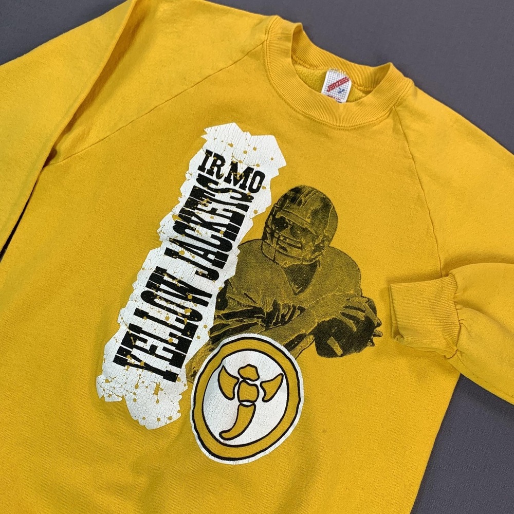 Vintage‎ Irmo SC Yellow Jackets Sweatshirt Men LG Yellow Football Jerzees USA
